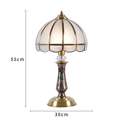 All Copper Desk lamp Bedroom Desk lamp,Bedside lamp,American Village Style Living Room Creative Lamps and Lanterns,Eye Care Safe and Durable-A 30x55cm(12x22inch)