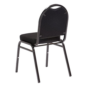 Norwood Commercial Furniture 250 Series Upholstered Stacking Chairs, Set of 3, Black