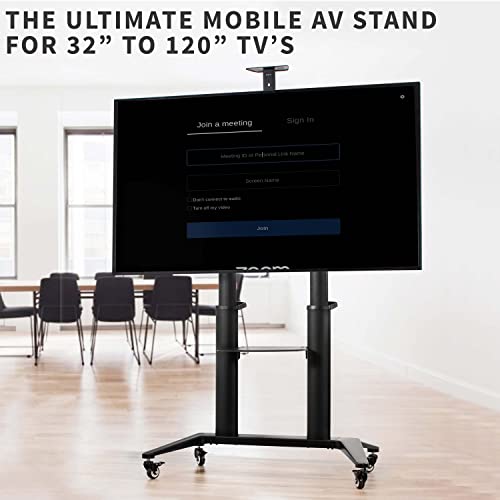 VIVO Mobile TV Cart for 32-120 inch Screens up to 308 lbs, Black, STAND-TV120B
