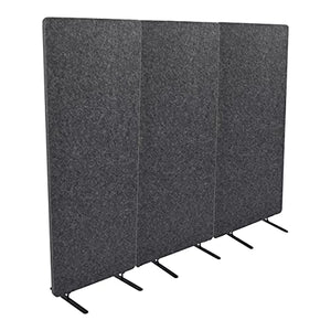ReFocus™ Raw Freestanding Acoustic Room Divider 3 Pack – Reduce Noise and Visual Distractions with This Lightweight Room Separator (Ash Gray, 24" X 62")