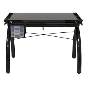 Offex Home Office Futura Craft Station Black/Black Glass