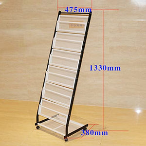 WDJBPSH 6 Tier Brochures Display Holder with Wheels