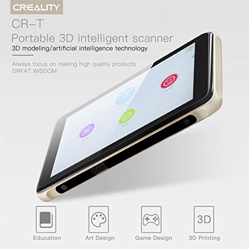3D Scanner,Fesjoy Original Creality CR-T 3D Intelligent Scanner 3D Modeling Scanner 1080P Projector 1300Megapixel with 7 Inch HD Touchscreen 32G Memory for Education/Art Design/Game Design/3D Printing