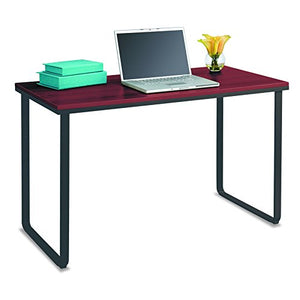 Safco Products 1943CYBL Simple Design Table Desk with Sled Base, Cherry/Black