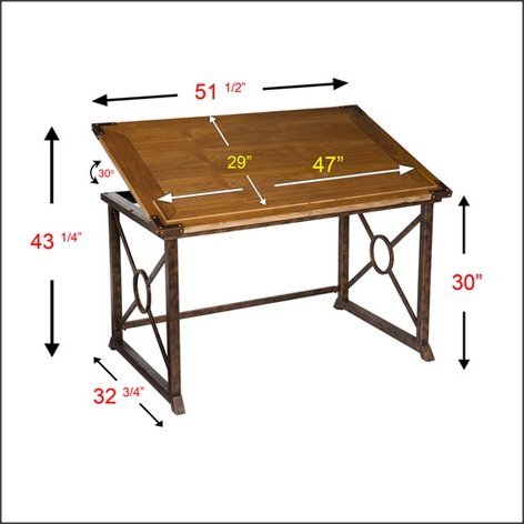 Rosalind Tilt-Top Natural Fir Drafting Table