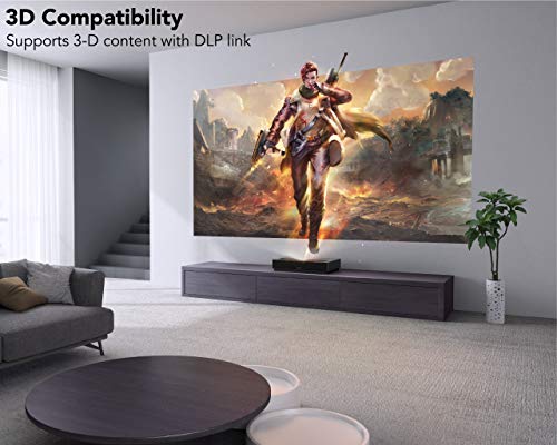 WeMax Nova Short Throw Laser Projector – 4K Resolution UHD HDR10 Display – Smart Laser Projector for Movies, Video, Gaming, High FPS Rate – Voice Command Remote – 5K+ Apps Wireless Connectivity