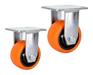 ROLTIN Heavy Duty 100mm Galvanized Nylon Office Castors - 2 Pieces, 250kg Load