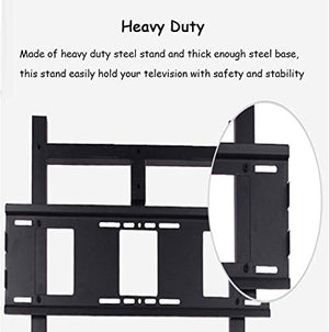 None TV Rack Furniture Rolling 2 Shelfs Heavy Duty Swivel Universal TV Cart for 55"-75" TVs, Black, 105kg Load