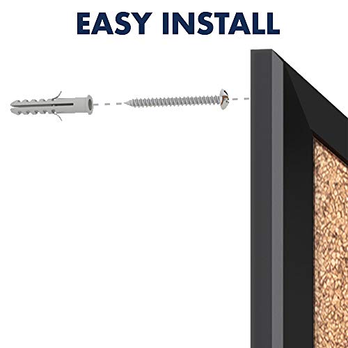 Quartet Cork Board, Bulletin Board, 6' x 4', Corkboard, Black Frame (2307B)