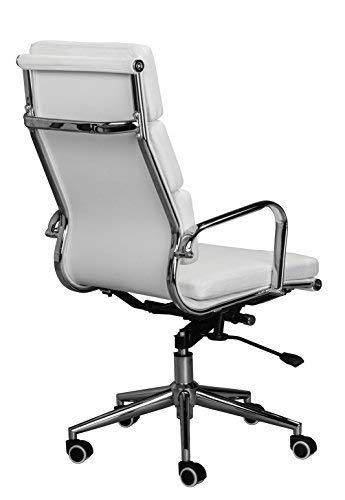 Classic Replica High Back Office Chair - Vegan Leather, Thick high Density Foam, stabilizing bar Swivel & Deluxe Tilting Mechanism (Pack of 2, White)