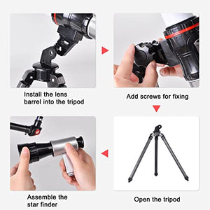 40X Kid's Astronomical Telescope, Stargazing Astronomical Telescope with Tripod, Science Experiment High-Definition Eyepiece Educational Toys for Beginners Young Astronomer