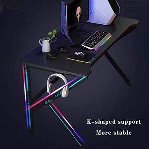 XUERUIGANG 39 inches Gaming Desk Computer Gamer Desk Large Computer Desk Workstation Office PC Desk, Easy Installation (Black)