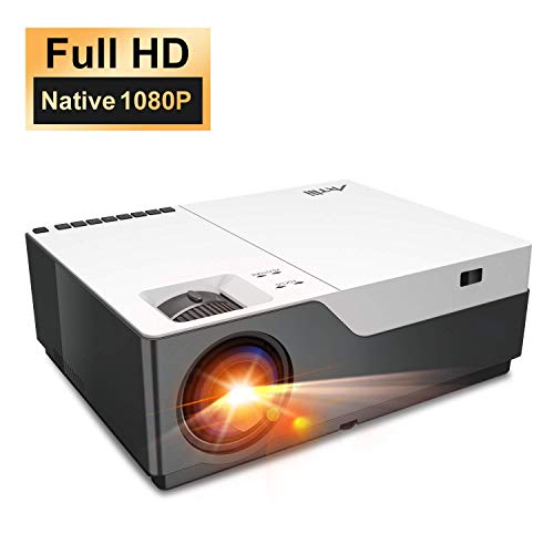 Projector, Artlii Full HD 1080P Projector Support 4K, 6500 LUX 300" Home Theater Projector, 5000:1 Contrast Ratio Compatible w/ TV Stick, HDMI, Laptop, PPT Presentation Remote Learning