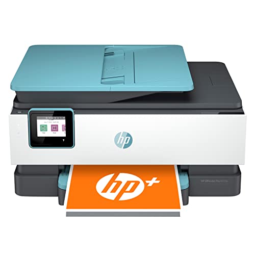(Renewed) HP OfficeJet Pro 80 28e All-in-One Wireless Color Inkjet Printer Home Office, Blue - Print Scan Copy Fax - 20 ppm, 4800 x 1200 dpi, 35-Sheet ADF, Auto 2-Sided Printing, Cbmoun Printer_Cable