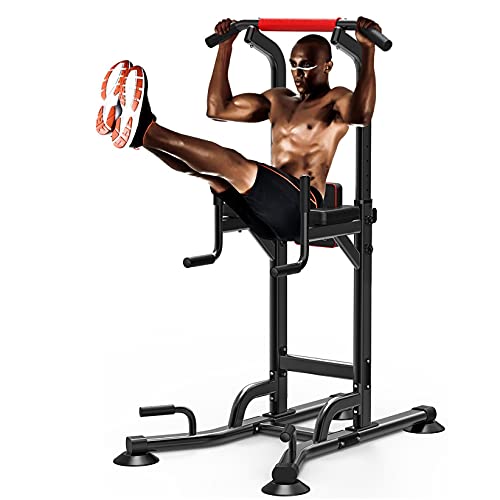 Power Tower Pull Up Bar Dip Station Waist tranier Adjustable Height Strength Training Workout Equipment for Home Gym