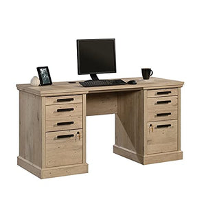 Sauder Worksense Mason Peak 60” Commercial Credenza Desk - Prime Oak Finish