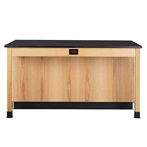 Diversified Woodcrafts Kinetic 2 Student Classroom Lab Station, 68"W x 36"D x 36"H, Epoxy Resin Top, Solid Oak, Made in The U.S.A.