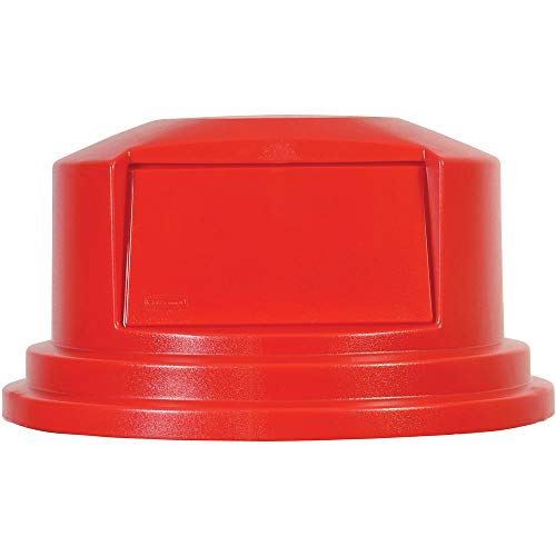 Rubbermaid Commercial Products FG265788RED Brute HDPE Round Dome Top, Red Waste Lid for BRUTE Trash Cans