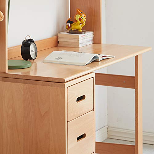 QWERTP Large Computer Desk with Hutch and Bookshelf,Simple Office Desk Workstation,Study Writing Desk for Home,Multifunctional Storage, Cabinet Body Can Be Interchanged Left and Right,D