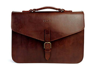 Dust leather business briefcase - DU122 (Cuoio Havana)