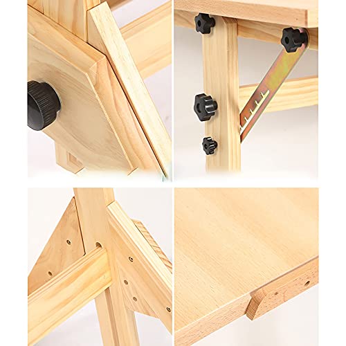 VejiA Solid Wood Adjustable Painting Table - Tilt Tabletop Fine Art Drawing Drafting Tables