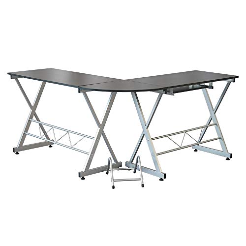 FCSFSF Desktop Computer Desk Industrial Corner Computer Office Desk, L-Shaped Desk, Large PC Laptop Desk, Sturdy Gaming Desk Workstation for Home Office,
