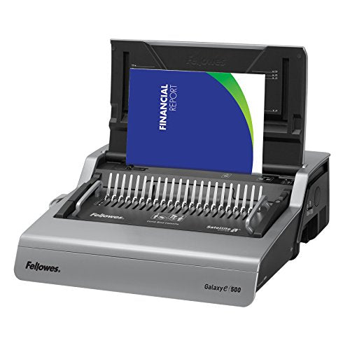 Fellowes 5218301 Galaxy 500 Electric Comb Binding System, 500 Sheets, 19 5/8x17 3/4x6 1/2, Gray