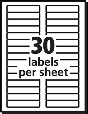 Avery File Folder Labels, TrueBlock Technology, Permanent Adhesive, 2/3" x 3-7/16", Box of 1,500, Case Pack of 5 (5366)