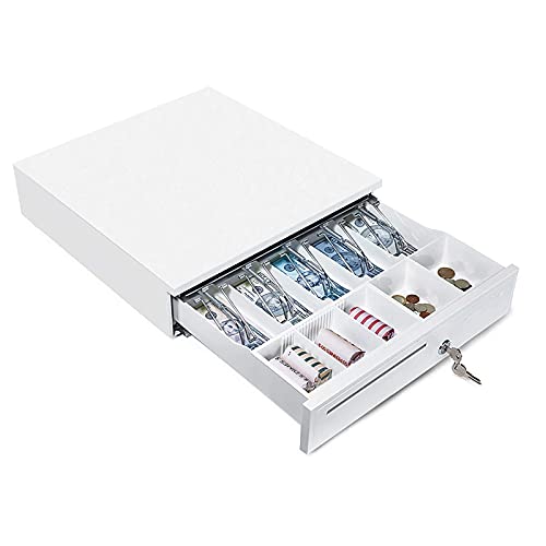 MUNBYN POS Printer and Cash Drawer, 80MM USB Network Thermal Receipt Printer, Fit with 16" White Cash Register Drawer Box