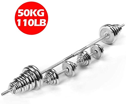 110 LB Adjustable Dumbbells Barbell Weights Set with Bar, for Indoor Body Workout Fitness Beginners Professionals Friendly, Home Gym Lifting Dumbbells Strength Training Equipment [US Fast Delivery]