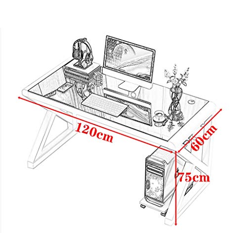 YWDNZ Home Office Desks Computer Desk, Desk, PC Laptop Desk, Workstation, Home Office Gaming Table, Simple Tempered Glass Computer Desk Learning Desk (Color : B)