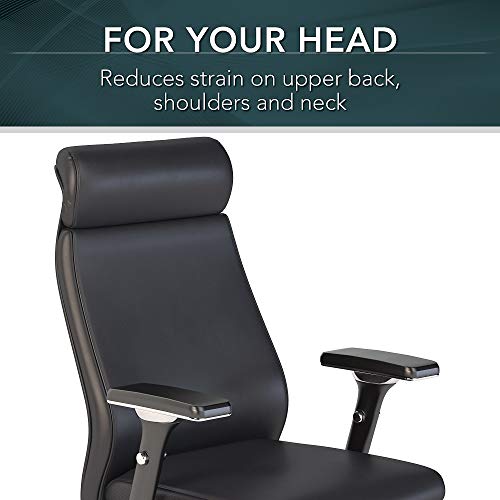 Bush Business Furniture Metropolis High Back Leather Executive Office Chair in Black