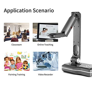 XIXIAN USB Document Camera V500 - 8 Mega-Pixel HD, Auto Focus, A3 Scanning - USB/VGA Ports - Ideal for Teachers Online