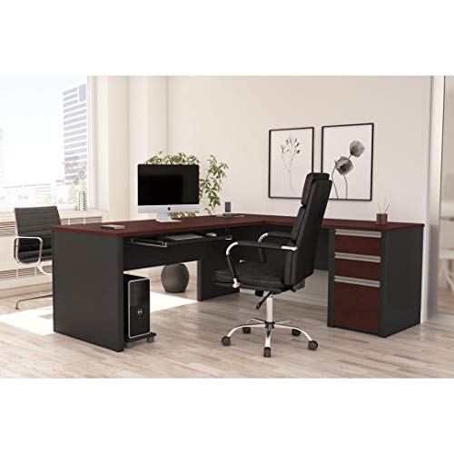 Bestar L-Shaped Desk with Pedestal - Connexion
