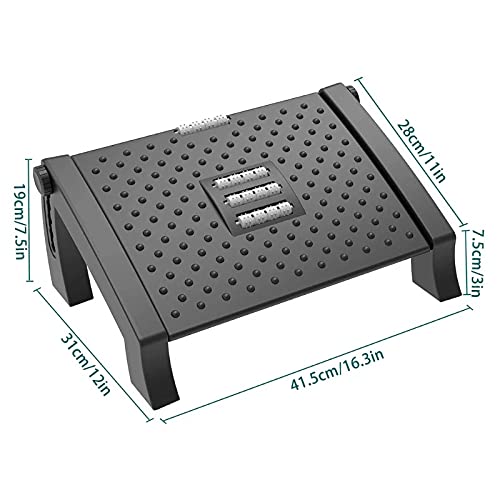 Adjustable Footrest Height & Tilt Office Foot Rest Stool Under Desk Support