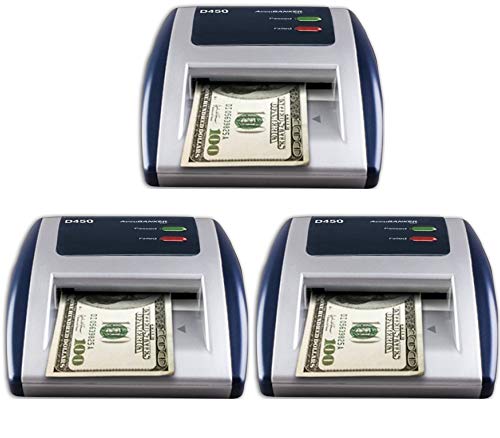 AccuBANKER D450 Pack of 3 Counterfeit Bill Scanner Detector, Immediate banknote verification, Reduces Counterfeit Losses Due to Human Error, Multi-detection Function