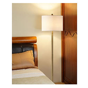 XZBXGZWY Brass Floor Lamp with Marble Base - Decorative Standing Lamp for Office, Living Room, and Bedroom