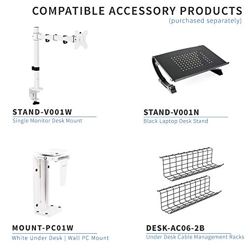 VIVO Electric Height Adjustable 43 x 24 inch Stand Up Desk, White Solid One-Piece Table Top, White Frame, Standing Workstation with Push Button Controller, DESK-KIT-E5W4W