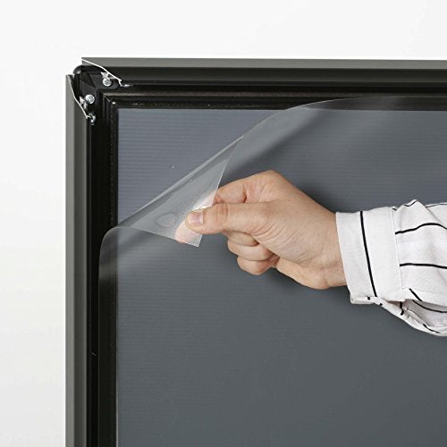 M&T Displays SwingPro Weather and Wind Resistant Outdoor Pavement Sidewalk Sign for 30x40 Posters 1.25 inches Black Aluminum Front Loading Snap Frame with 2 Legged Black Steel Base