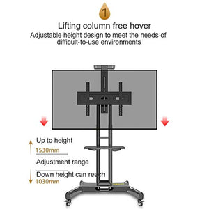 AuLYn Universal TV Cart with Rolling Wheels and Tray for 50-80 Inches Screen