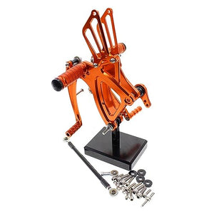 SCMYK Aluminum Adjustable Motorcycle Rearset Footrests for 400R CB500F CBR500R 2013-2019 (Orange)