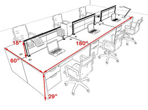 UTM Furniture Modern Aluminum Office Workstation Desk Set, OT-SUL-FPS54