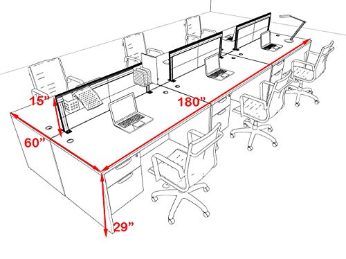 UTM Furniture Modern Aluminum Office Workstation Desk Set, OT-SUL-FPS54