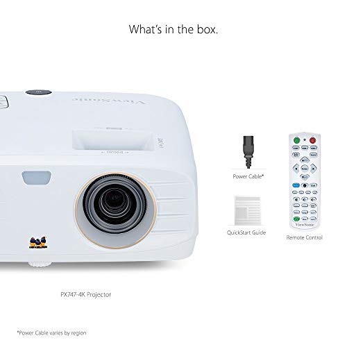 ViewSonic 4K Projector with 3500 Lumens HDR Support and Dual HDMI for Home Theater Day and Night (PX747-4K) (Renewed)