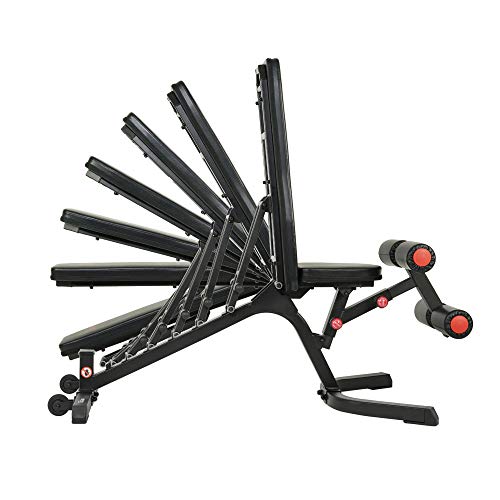 Sunny Health & Fitness Fully Adjustable Power Zone Utility Heavy Duty Weight Bench with 1000 LB Max Weight – SF-BH6920, Black