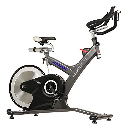 Sunny Health & Fitness Asuna 7130 Lancer Cycle Exercise Bike with Magnetic Resistance Belt Rear Drive, 33 LB Flywheel, Dual Caged/Clipless (SPD) Pedals, 285 LB Max Weight