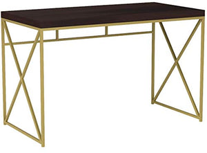 Monarch Specialties Computer Desk - Contemporary Home & Office Desk - Scratch-Resistant - 48” L (Cappuccino)