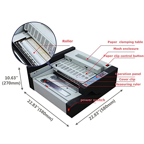 INTSUPERMAI Full-Auto Glue Book Binding Machine A3 Hot Melt Binder with LCD Fault Detection - 110V