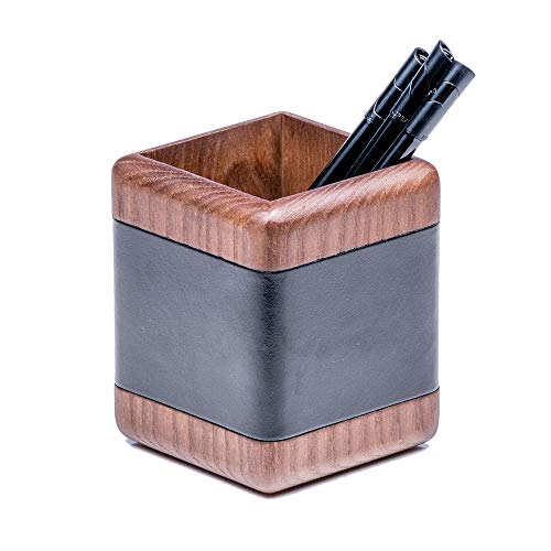 Dacasso Wood & Leather Desk Set, 8pcs, Walnut