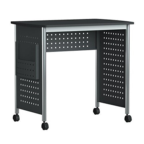Safco Products 1907BL Scoot Sit Down Computer Workstation Desk with File Pocket, Black